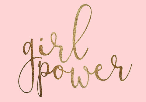 Girl Power White Modern Wood Framed Art Print with Double Matting by Allen, Kimberly