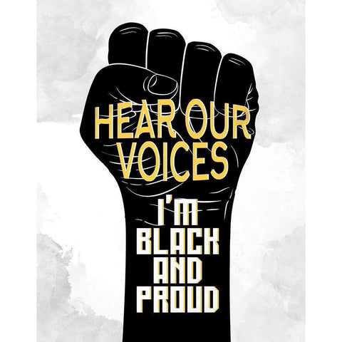 Hear Our Voices Black Modern Wood Framed Art Print with Double Matting by Allen, Kimberly