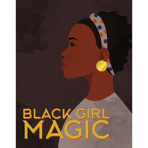 _Black Girl Magic Gold Ornate Wood Framed Art Print with Double Matting by Allen, Kimberly