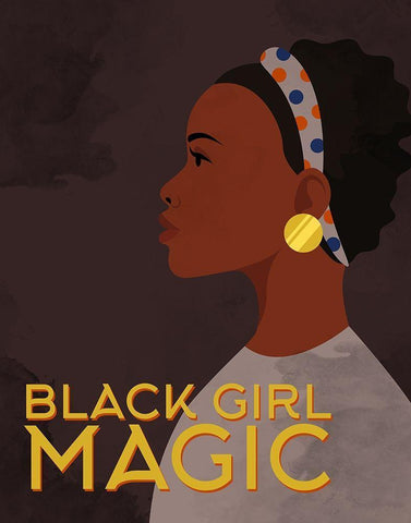 _Black Girl Magic Black Ornate Wood Framed Art Print with Double Matting by Allen, Kimberly