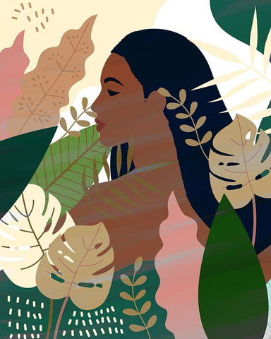 Beauty 1 White Modern Wood Framed Art Print with Double Matting by Allen, Kimberly