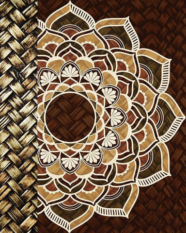 Mandala Weave 1 Black Ornate Wood Framed Art Print with Double Matting by Allen, Kimberly