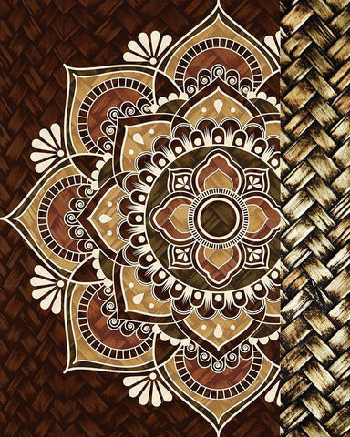 Mandala Weave 2 Black Ornate Wood Framed Art Print with Double Matting by Allen, Kimberly
