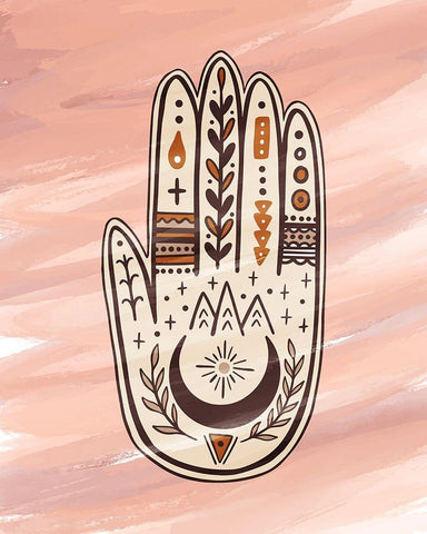 Palmistry 3 White Modern Wood Framed Art Print with Double Matting by Allen, Kimberly