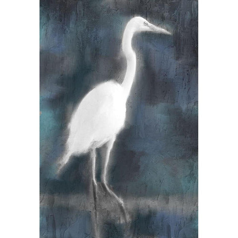 White Heron Black Modern Wood Framed Art Print by Allen, Kimberly