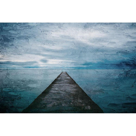 Dock Black Modern Wood Framed Art Print with Double Matting by Allen, Kimberly