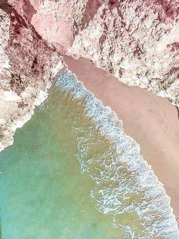 Beach Cliffs White Modern Wood Framed Art Print with Double Matting by Allen, Kimberly