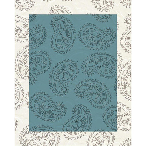 Blue Paisley Gold Ornate Wood Framed Art Print with Double Matting by Allen, Kimberly