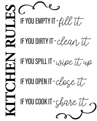 Kitchen Rules Black Ornate Wood Framed Art Print with Double Matting by Allen, Kimberly