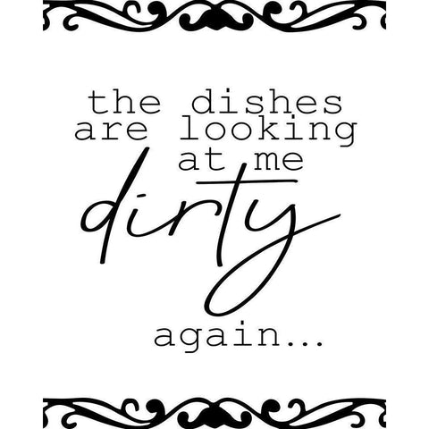 The Dishes Black Modern Wood Framed Art Print by Allen, Kimberly