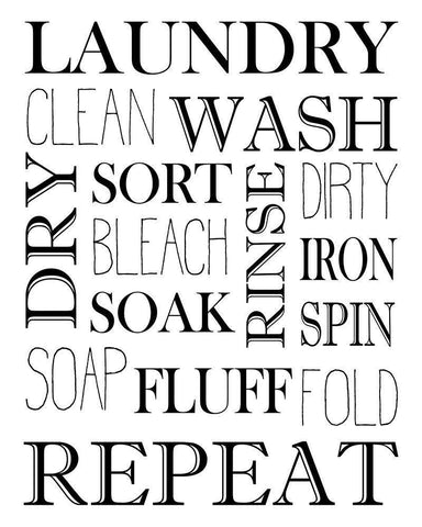 Repeat Laundry Black Ornate Wood Framed Art Print with Double Matting by Allen, Kimberly