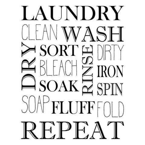 Repeat Laundry White Modern Wood Framed Art Print by Allen, Kimberly