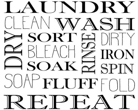 Repeat Laundry Horizontal Black Ornate Wood Framed Art Print with Double Matting by Allen, Kimberly