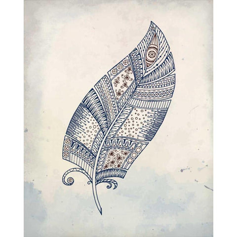 Feather Henna 2 Black Modern Wood Framed Art Print by Allen, Kimberly