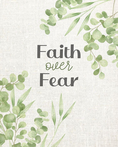 Faith over Fear White Modern Wood Framed Art Print with Double Matting by Allen, Kimberly