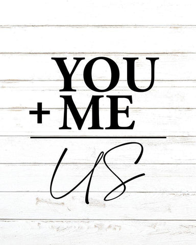 You Plus Me White Modern Wood Framed Art Print with Double Matting by Allen, Kimberly