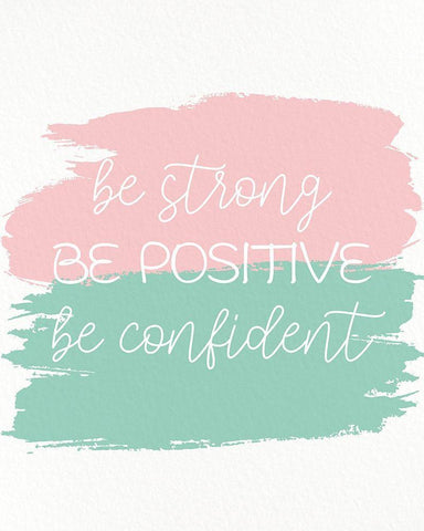 Be Strong 1 White Modern Wood Framed Art Print with Double Matting by Allen, Kimberly