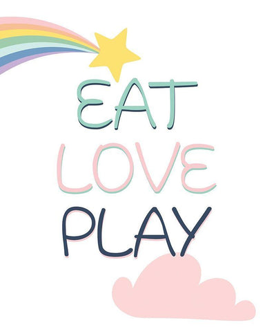 Eat Play Love 1 Black Ornate Wood Framed Art Print with Double Matting by Allen, Kimberly
