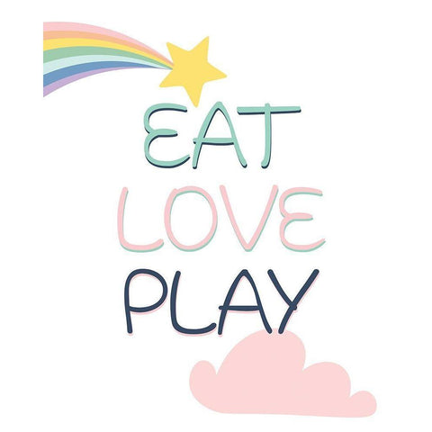 Eat Play Love 1 White Modern Wood Framed Art Print by Allen, Kimberly