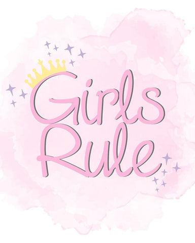 Girls Rule 1 Black Ornate Wood Framed Art Print with Double Matting by Allen, Kimberly