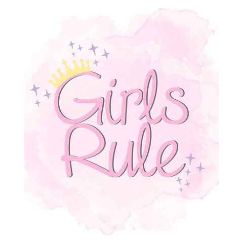 Girls Rule 1 Black Modern Wood Framed Art Print by Allen, Kimberly