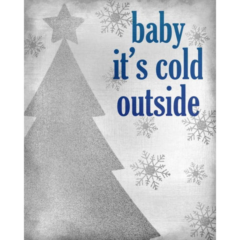 Baby its Cold Gold Ornate Wood Framed Art Print with Double Matting by Allen, Kimberly