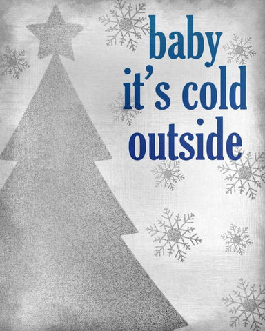 Baby its Cold White Modern Wood Framed Art Print with Double Matting by Allen, Kimberly