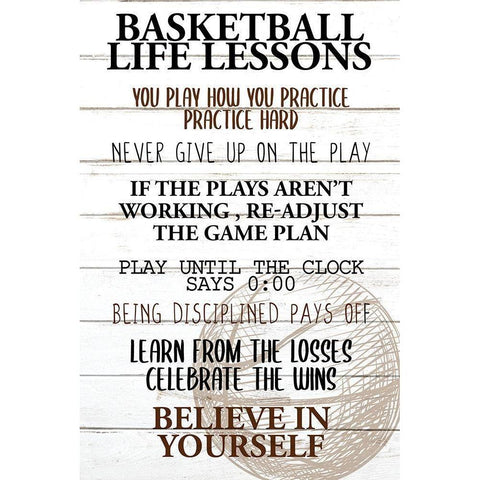 Basketball Life White Modern Wood Framed Art Print by Allen, Kimberly