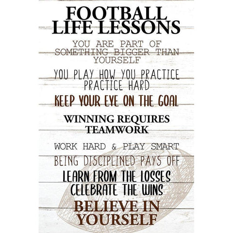 Football Life Black Modern Wood Framed Art Print with Double Matting by Allen, Kimberly