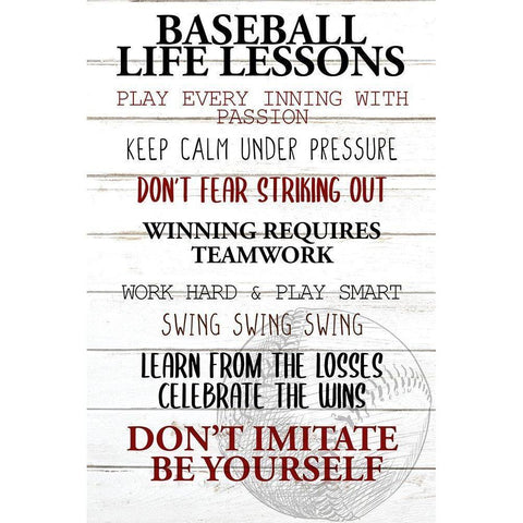 Baseball Life White Modern Wood Framed Art Print by Allen, Kimberly