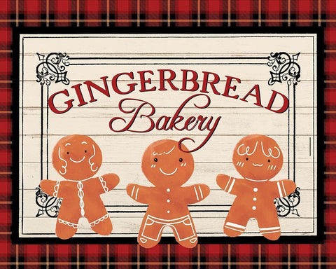 Gingerbread Bakery White Modern Wood Framed Art Print with Double Matting by Allen, Kimberly
