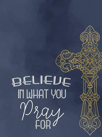 Believe in Prayer Black Ornate Wood Framed Art Print with Double Matting by Allen, Kimberly