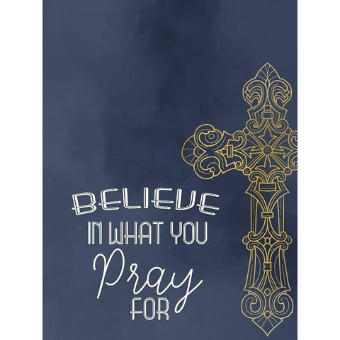 Believe in Prayer White Modern Wood Framed Art Print by Allen, Kimberly