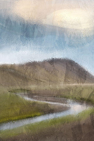 Stream White Modern Wood Framed Art Print with Double Matting by Allen, Kimberly