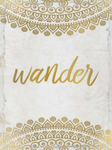 Wander Henna Gold 2 White Modern Wood Framed Art Print with Double Matting by Allen, Kimberly