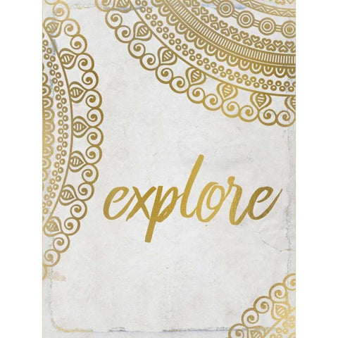 Wander Henna Gold 4 White Modern Wood Framed Art Print by Allen, Kimberly