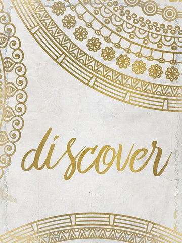 Wander Henna Gold 5 White Modern Wood Framed Art Print with Double Matting by Kimberly, Allen