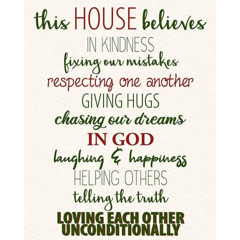 This House Believes Holiday Black Modern Wood Framed Art Print by Allen, Kimberly