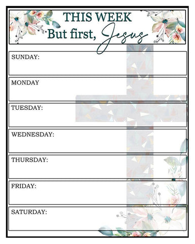 But First Jesus Faith White Modern Wood Framed Art Print with Double Matting by Allen, Kimberly