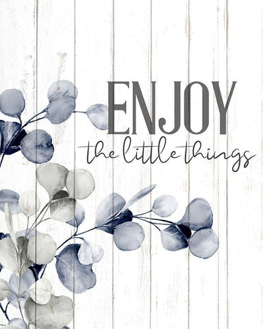 Enjoy and Live 1 White Modern Wood Framed Art Print with Double Matting by Allen, Kimberly