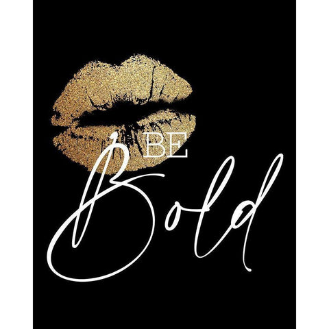 Bold Lips Gold Ornate Wood Framed Art Print with Double Matting by Allen, Kimberly