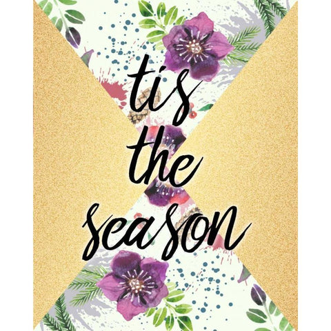 Tis the Season Black Modern Wood Framed Art Print with Double Matting by Allen, Kimberly