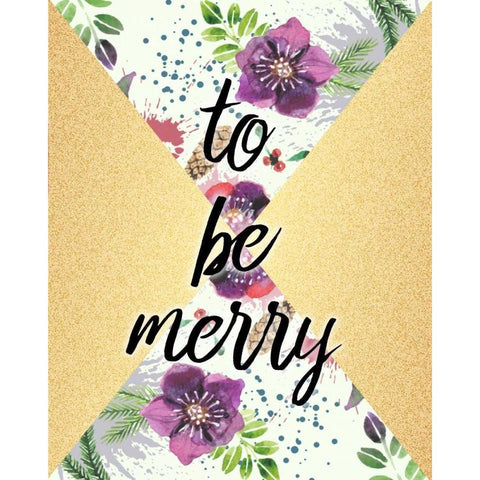 To be Merry Black Modern Wood Framed Art Print with Double Matting by Allen, Kimberly