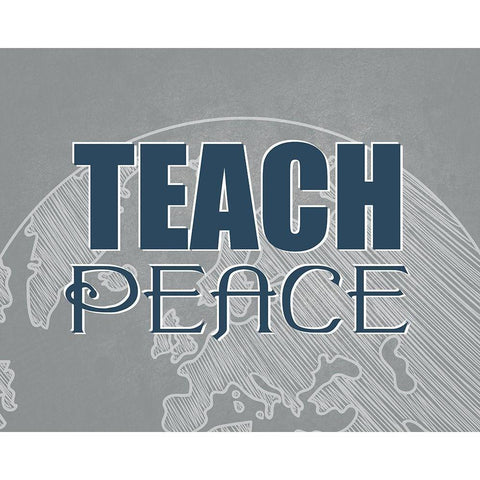 Teach Peace Black Modern Wood Framed Art Print by Allen, Kimberly