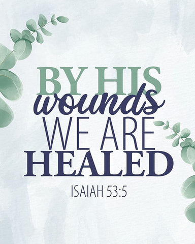 By His Wounds White Modern Wood Framed Art Print with Double Matting by Allen, Kimberly