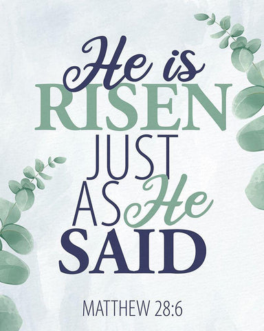 He is Risen Watercolor White Modern Wood Framed Art Print with Double Matting by Allen, Kimberly