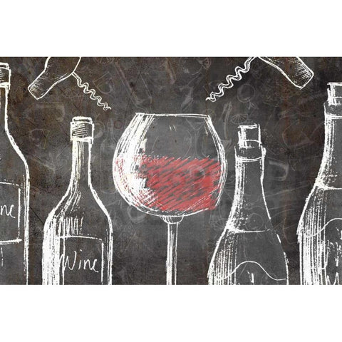 Chalkboard Wine 2 White Modern Wood Framed Art Print by Allen, Kimberly