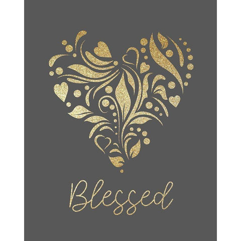 Blessed Heart Gold Ornate Wood Framed Art Print with Double Matting by Allen, Kimberly