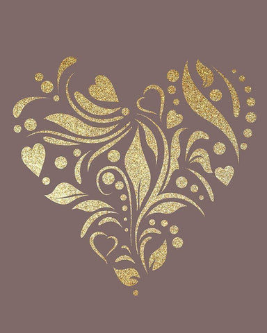 Heart Pattern Black Ornate Wood Framed Art Print with Double Matting by Allen, Kimberly