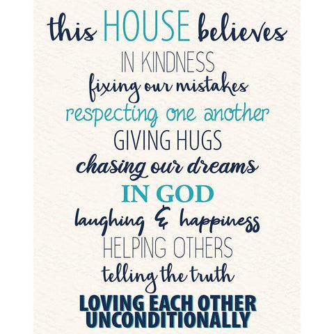 This House Believes Gold Ornate Wood Framed Art Print with Double Matting by Allen, Kimberly